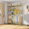 image:imageVIPEK V7S Clothes Rack Heavy Duty Max Load 720lbs Garment Rack with 7 Tiers Adjustable Shelves Portable Closet Metal Sturdy Wardrobe Storage System for Walkin Closet BlackGold