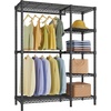 image:imageVIPEK V7S Clothes Rack Heavy Duty Max Load 720lbs Garment Rack with 7 Tiers Adjustable Shelves Portable Closet Metal Sturdy Wardrobe Storage System for Walkin Closet BlackBlack